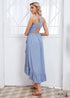 Autumn Blue Fashion Midi Dress